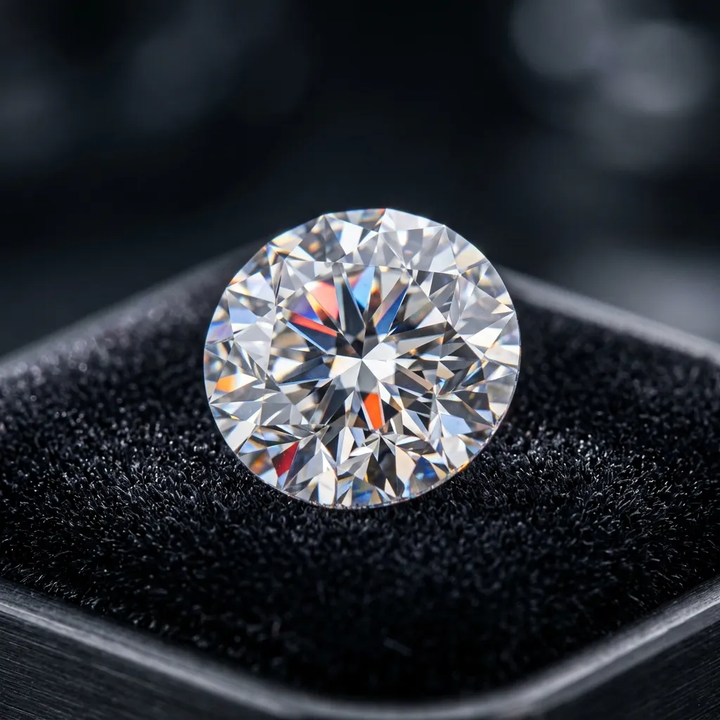 A perfectly cut round brilliant diamond